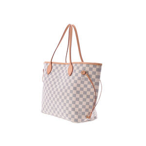 Louis Vuitton Leather Neverfull White Tote Bag Azur